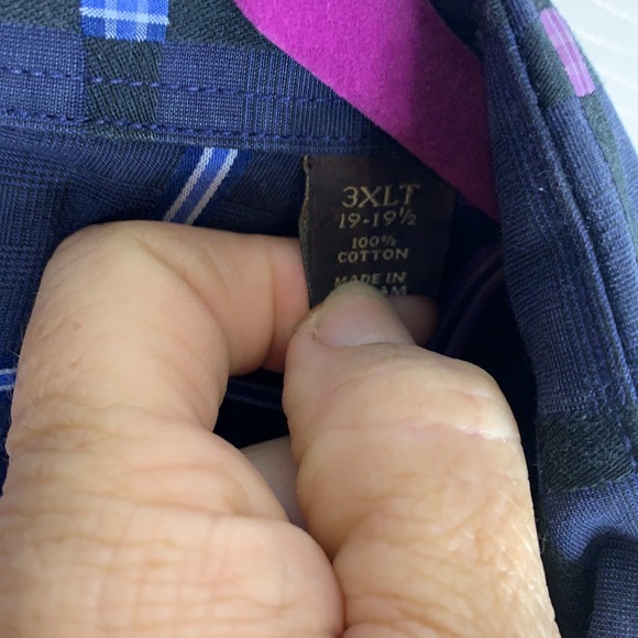 Tasso Elba navy blue long sleeved shirt size 3XLT - Picture 5 of 8